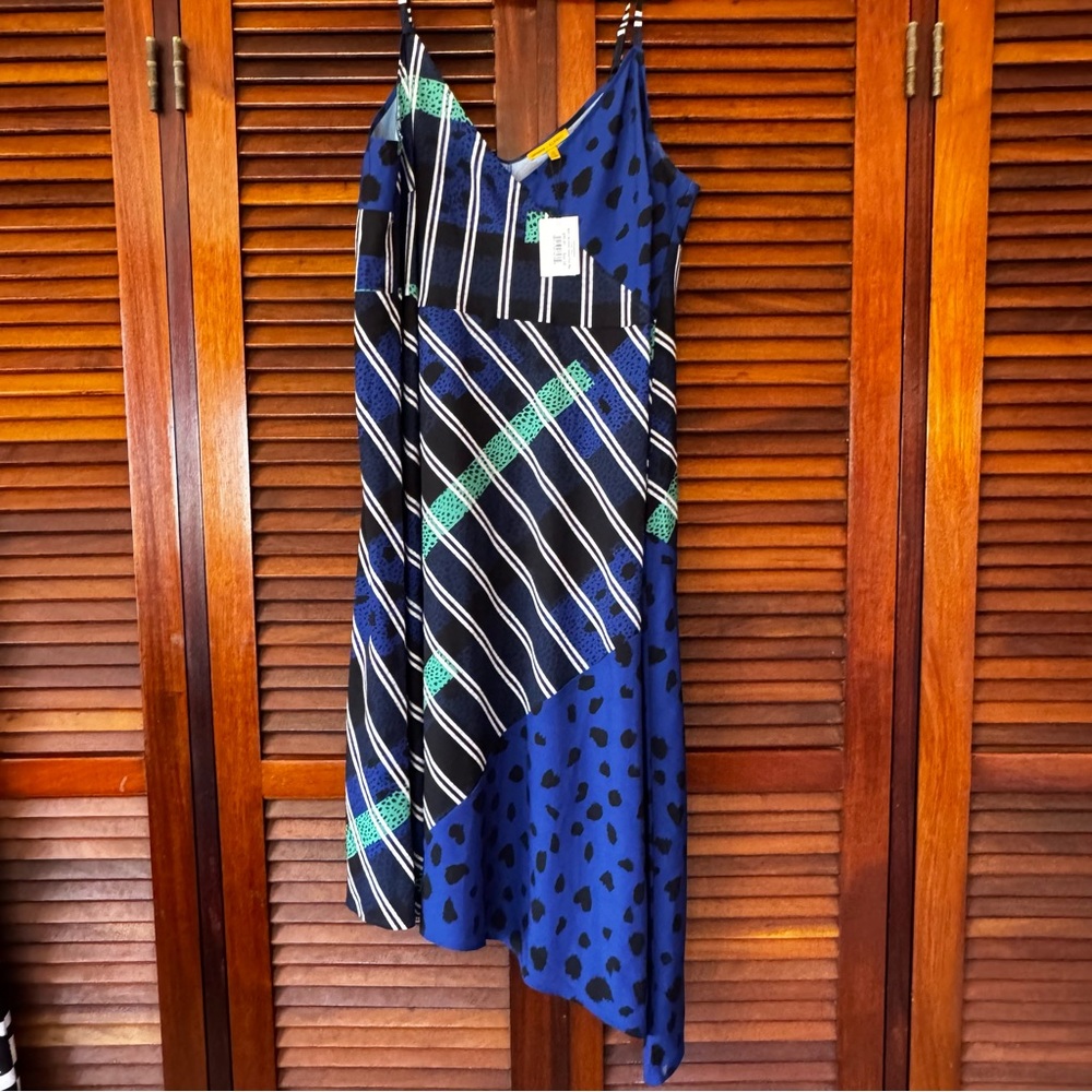 Eloquii x Refinery29 Asymmetrical Blue and Green Dress NWT